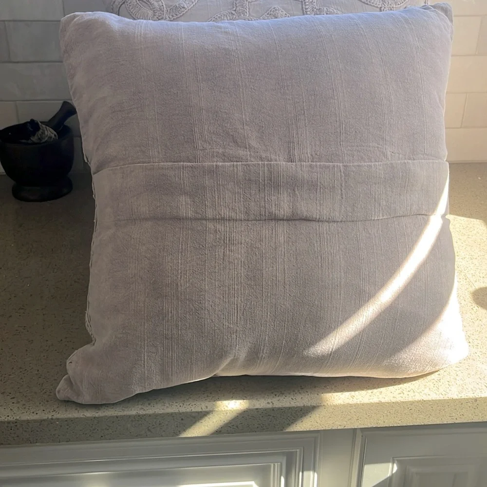 Pottery Barn Textured Mauve Tone Cotton Pillow Covers